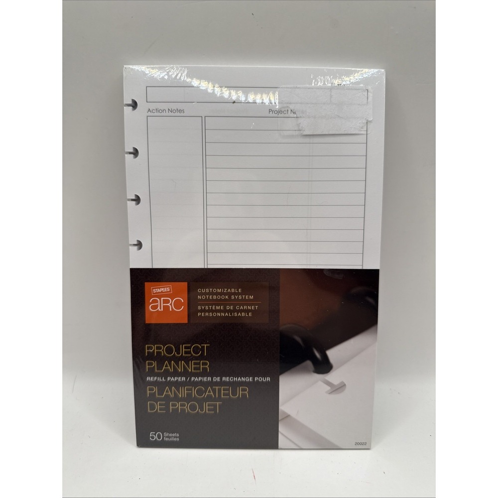 NEW Staples Arc Project Planner Refill Paper 8.5" x 5.5" Heavyweight 50 Sheets